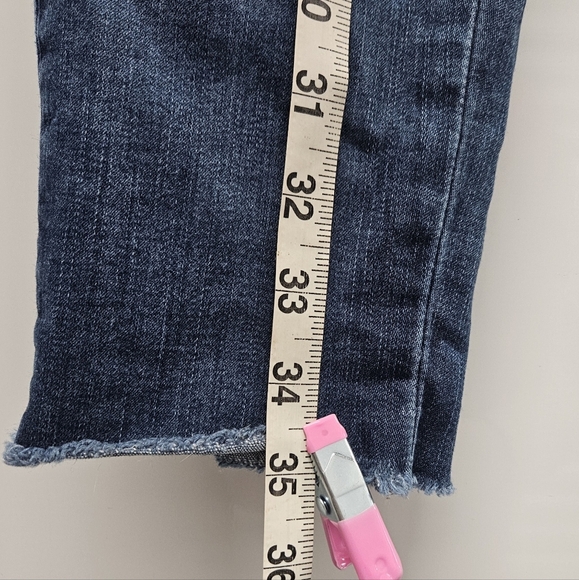 AGOLDE High Rise Raw Hem Crop Skinny Denim Jean Size 24 Dark Wash A018-2022 - Picture 14 of 16
